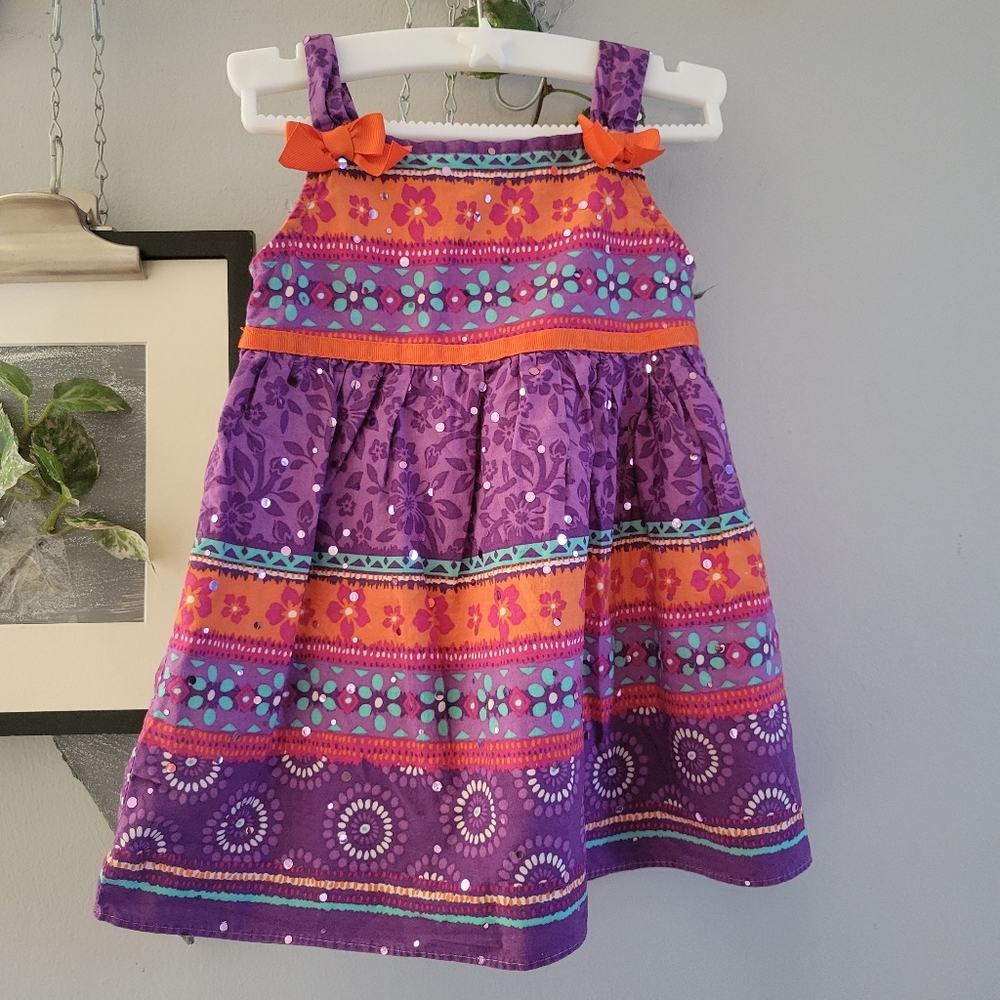 Youngland Baby Girl's Sequin Floral Spring Summer‎ Dress 18 Months